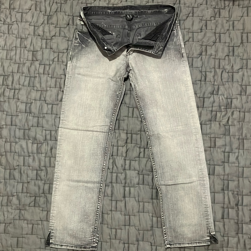 A/X Armani Exchange Gray Straight Jeans with Modern Gradient Effect